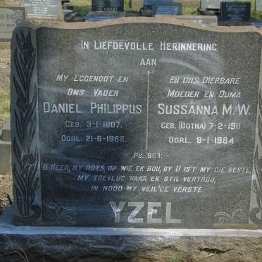 YZEL Daniel Philippus 1907-1968 &amp; Sussanna M.W. BOTHA 1911-1984