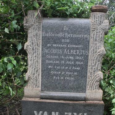 ZYL Jacobus Albertus, van 1907-1954