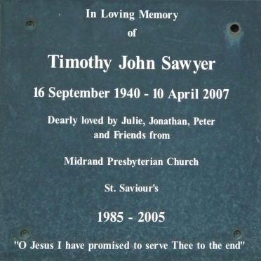 SAWYER Timothy John 1940-2007