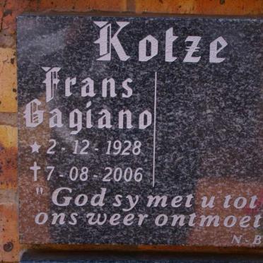 KOTZE Frans Gagiano 1928-2006