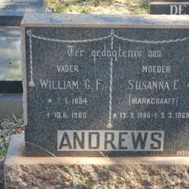 ANDREWS William G.F. 1884-1965 &amp; Susanna E. MARKGRAAF 1886-1969