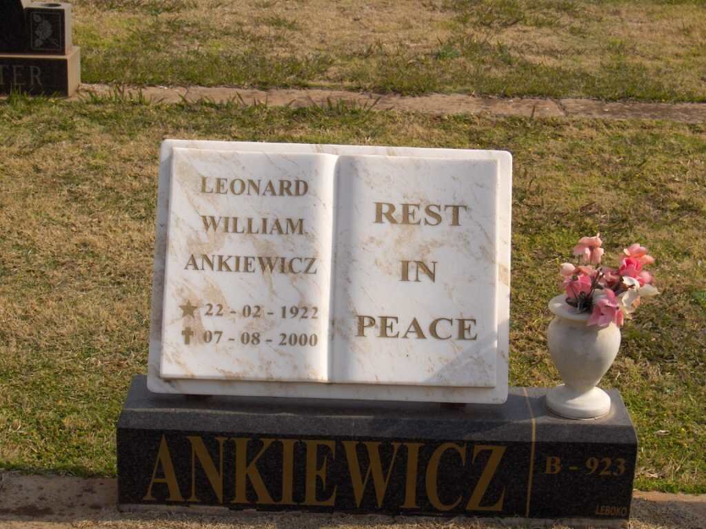 ANKIEWICZ Leonard William 1922-2000