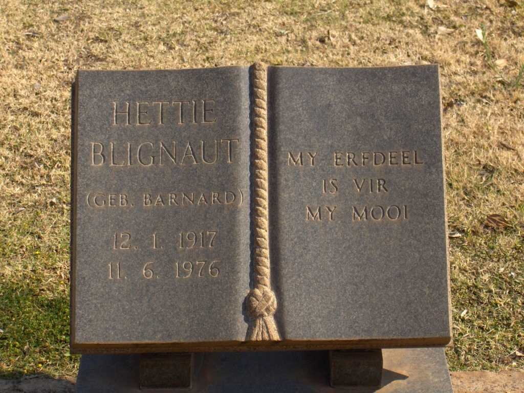 BLIGNAUT Hettie nee BARNARD 1917-1976