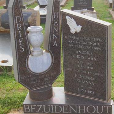 BEZUIDENHOUT Andries Christiaan 1907-1988 &amp; Hendrina Johanna 1914-2003