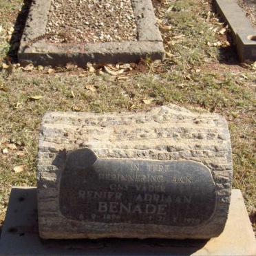 BENADE Renier Adriaan 1896-1979