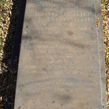 BRONKHORST Susanna Cornelia Magdalena  nee VAN ECK 1871-1917 :: BRONKHORST -1964