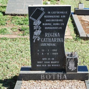 BOTHA Regina Catharina nee ODENDAAL 1912-1999
