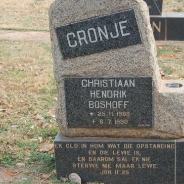 CRONJE Chrisitaan Hendrik Boshoff 1903-1980