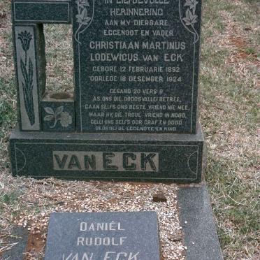 ECK Christiaan Martinus Lodewicus, van 1892-1924 :: ECK Daniel Rudolf, van 1921-1966