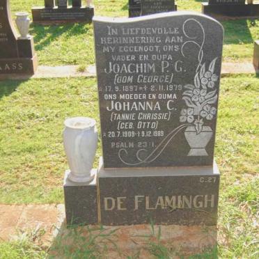 FLAMINGH Joachim P.G., de 1897-1979 &amp; Johanna C. OTTO 1909-1989