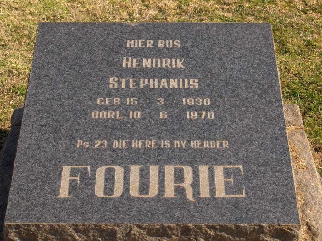 FOURIE Hendrik Stephanus 1930-1970