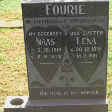 FOURIE Naas 1916-1979 &amp; Lena 1919-1981