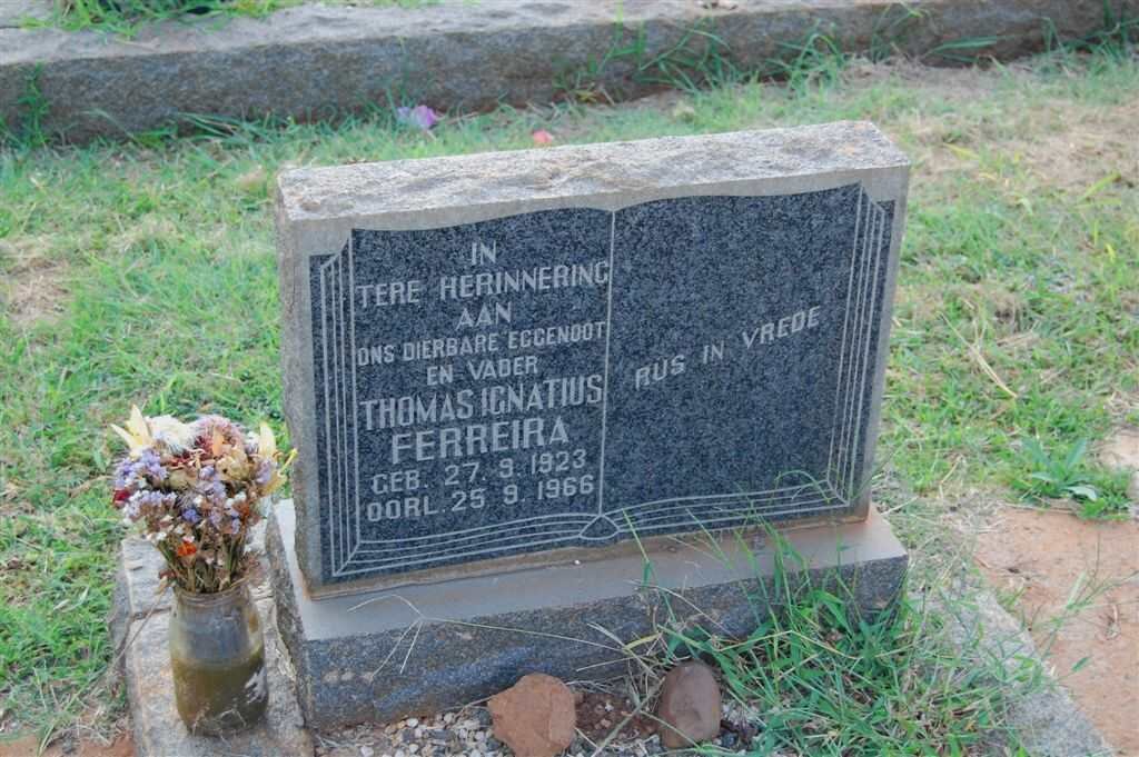 FERREIRA Thomas Ignatius 1923-1966