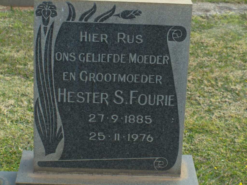 FOURIE Hester S. 1885-1976