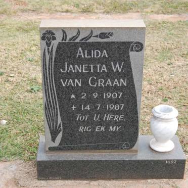 GRAAN Alida Janetta W., van 1907-1987