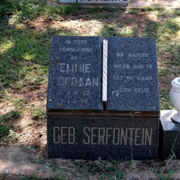 JORDAAN Emmie nee SERFONTEIN 1953-1978
