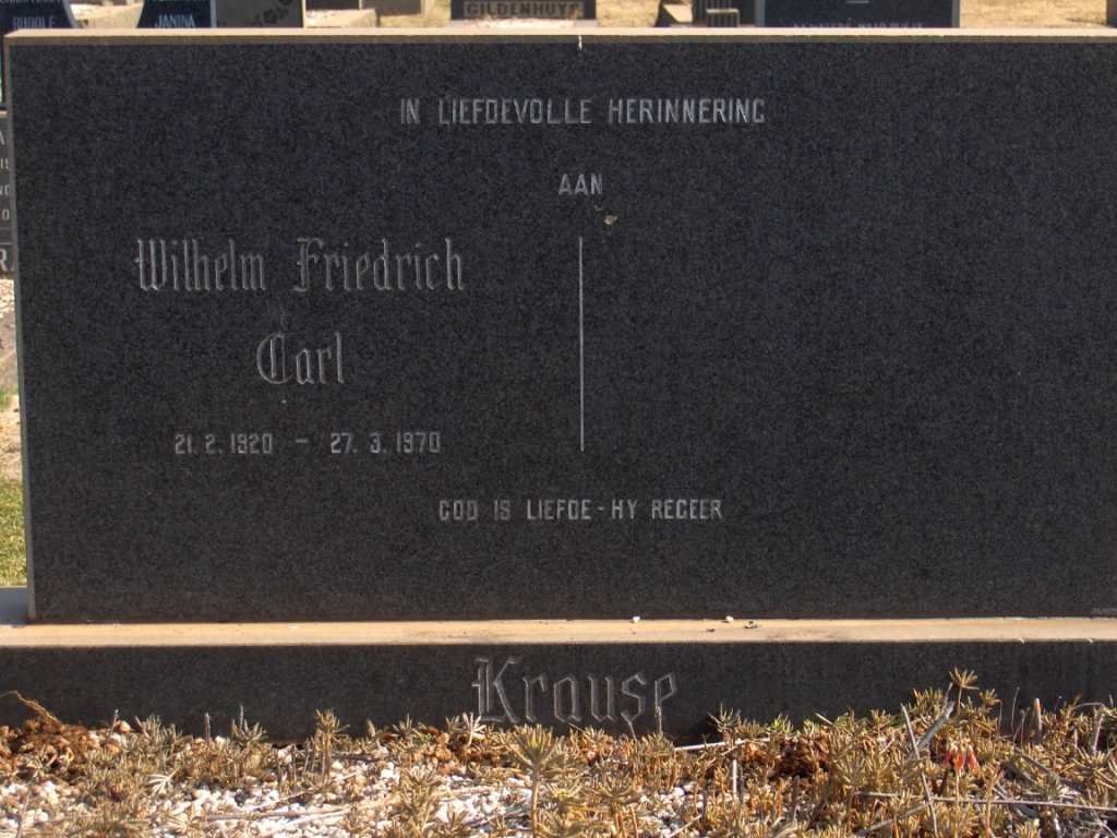 KRAUSE Wilhelm Friedrich Carl 1920-1970