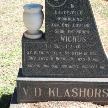 KLASHORST Wickus, v.d. 1952-1970