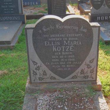 KOTZE Ellis Maria nee BUSCH 1905-1966