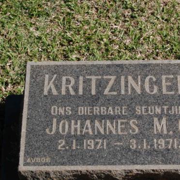 KRITZINGER Johannes M.C. 1971-1971