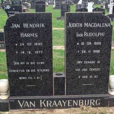 KRAAYENBURG Jan Hendrik Harms 1890-1977 &amp; Judith Magdalena RUDOLPH 1900-1988