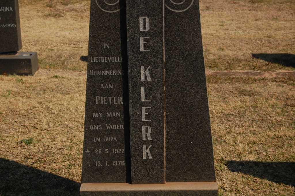 KLERK Pieter, de 1922-1976
