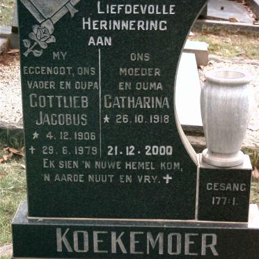 KOEKEMOER Gottlieb Jacobus 1906-1979 &amp; Catharina 1918-2000