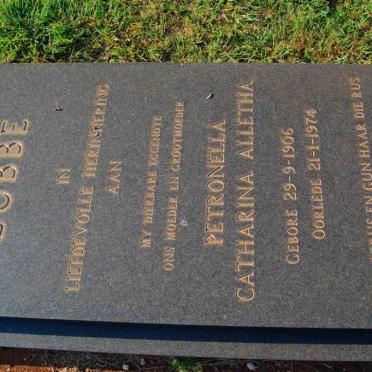 LUBBE Petronella Catharina Alletha 1906-1974