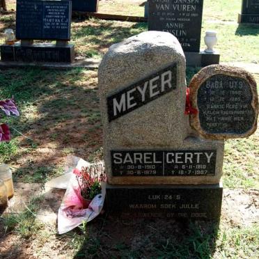 MEYER Sarel 1910-1979 &amp; Gerty 1910-1987 :: UYS Baba 1985-1985