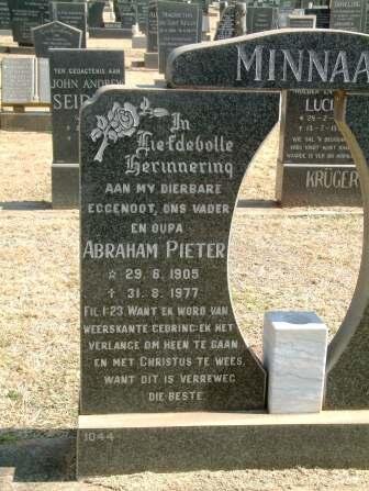 MINNAAR Abraham Pieter 1905-1977