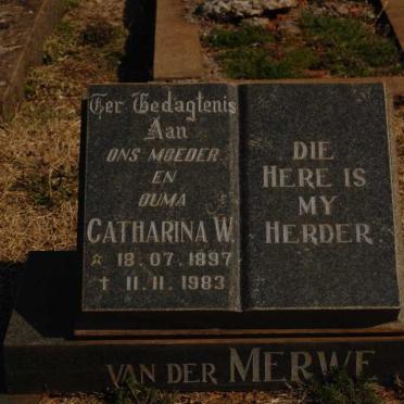 MERWE Catharina W., van der 1897-1983