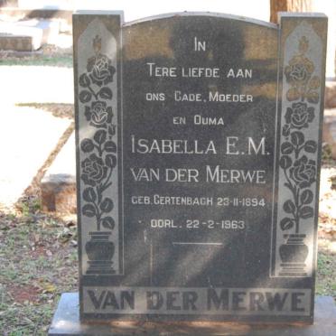 MERWE Isabella E.M., van der nee GERTENBACH 1894-1963