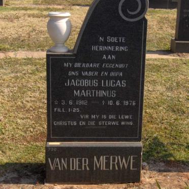 MERWE Jacobus Lucas Marthinus, van der 1912-1976