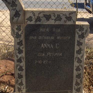 MERWE  Anna C., van der  nee PEYPER 1927-