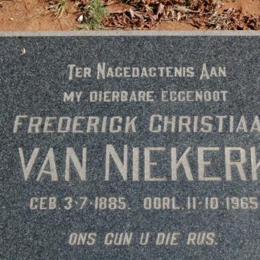 NIEKERK Frederick Christiaan, van 1885-1965