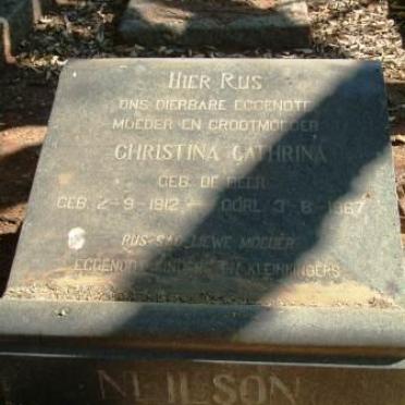 NEILSON Christina Cathrina nee DE BEER 1912-1967