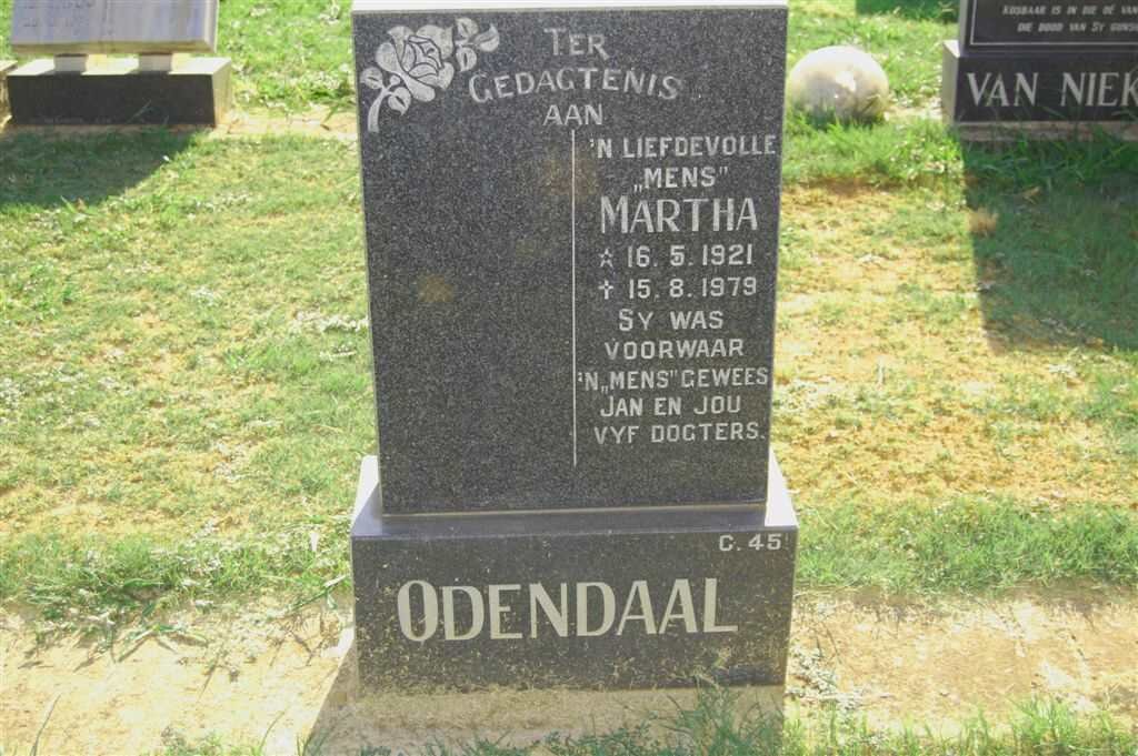 ODENDAAL Martha 1921-1979