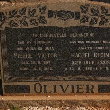 OLIVIER Pierre Victor 1887-1968 &amp; Rachel Regina DU PLESSIS 1886-1989