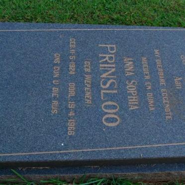 PRINSLOO Anna Sophia nee WEPENER 1924-1966
