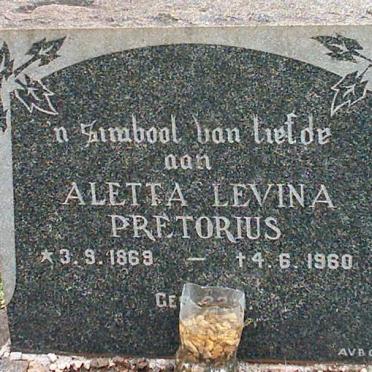 PRETORIUS Aletta Levina 1869-1960