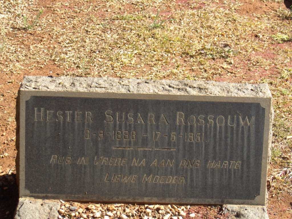 ROSSOUW  Hester Susara 1898-1951
