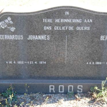 ROOS Gerhardus Johannes 1905-1974 &amp; Berrie 1906-1992