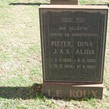 ROUX Pieter J.A.S., le 1895-1974 &amp; Dina Alida 1906-1982