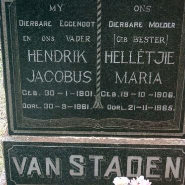 STADEN Hendrik Jacobus, van 1901-1961 &amp; Helletje Maria BESTER 1906-1965