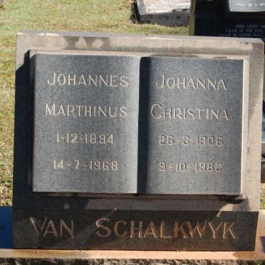SCHALKWYK Johannes Marthinus, van 1894-1968 &amp; Johanna Christina 1906-1982