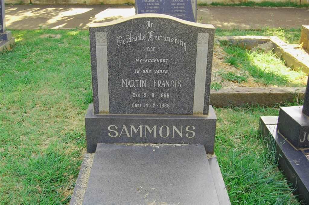 SAMMONS Martin Francis 1886-1966