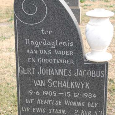 SCHALKWYK Gert Johannes Jacobus, van 1905-1984
