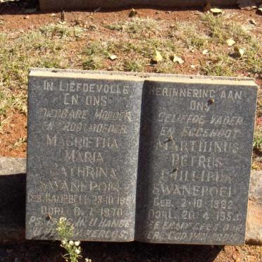 SWANEPOEL Marthinus Petrus Phillipus  1892-1954 &amp; Magrietha Maria Cathrina CAMPBELL 1897-1970