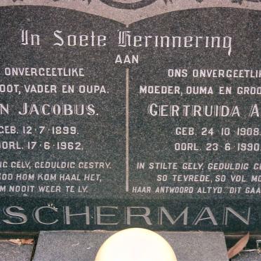 SCHERMAN Jan Jacobus 1899-1962 &amp; Gertruida A.M. 1908-1990