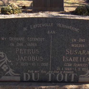 TOIT Petrus Jacobus, du 1859-1952 &amp; Susara Isabella SCHOLTZ 1869-1955